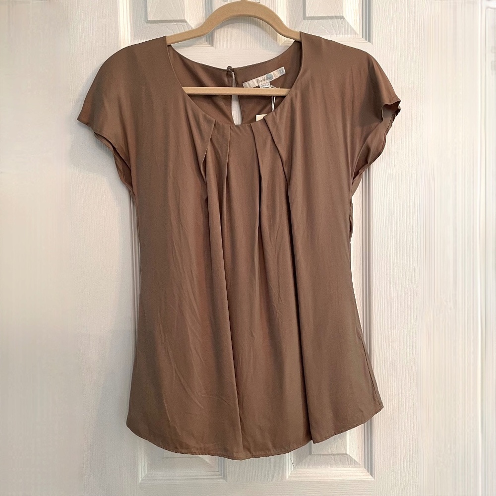 Boden Ravello Silk Top Brown 2 NWT